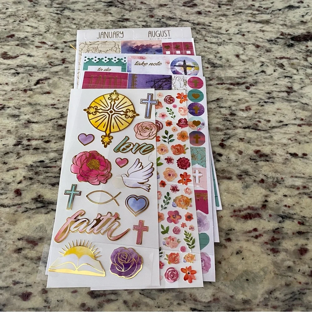 Paperhouse life planner undated 1 John 4:19 spiral bound biblical stickers